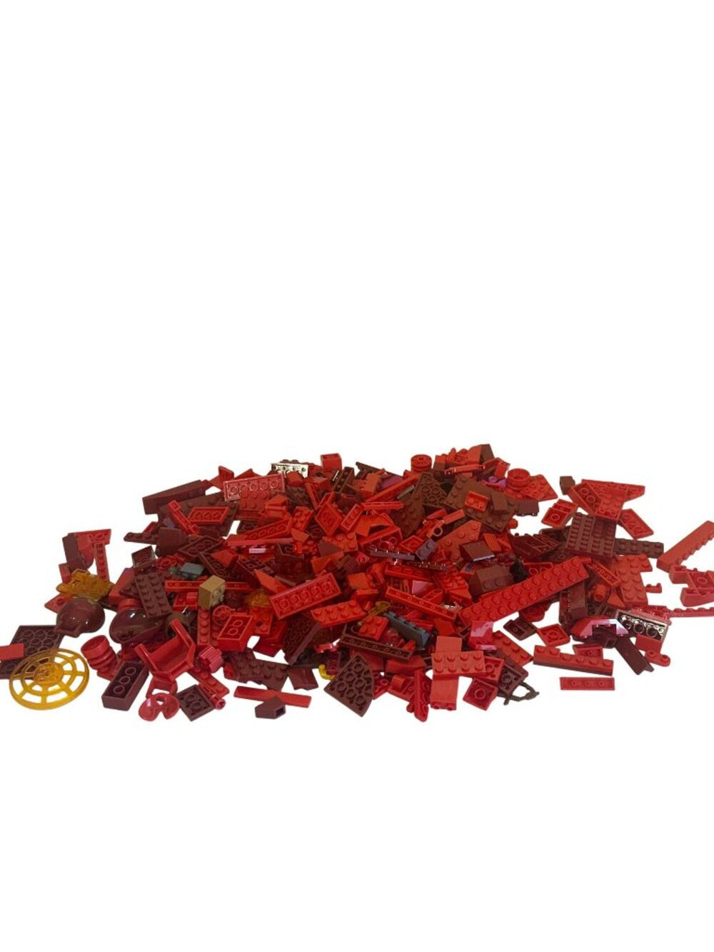 Bulk Red & Brown LEGO Pieces Assorted Shapes Sizes Building Bricks Accessories